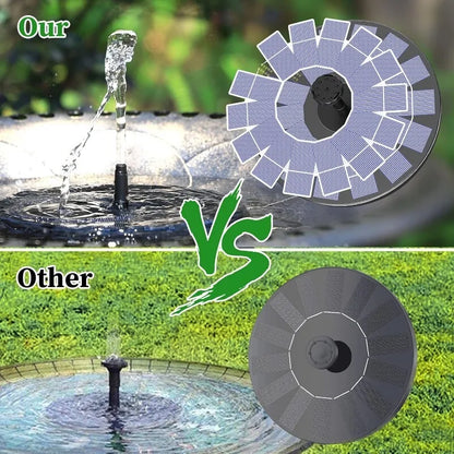 Outdoor Solar Fountain Pump Kit – 1W/1.5W/2.5W Garden Pond Water Feature with 6 Nozzles for Decorative Landscape Use