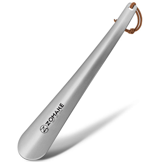11.8 Inch Metal Shoehorn – Long Handle Stainless Steel Shoe Lifter for Seniors, Men, Women & Kids