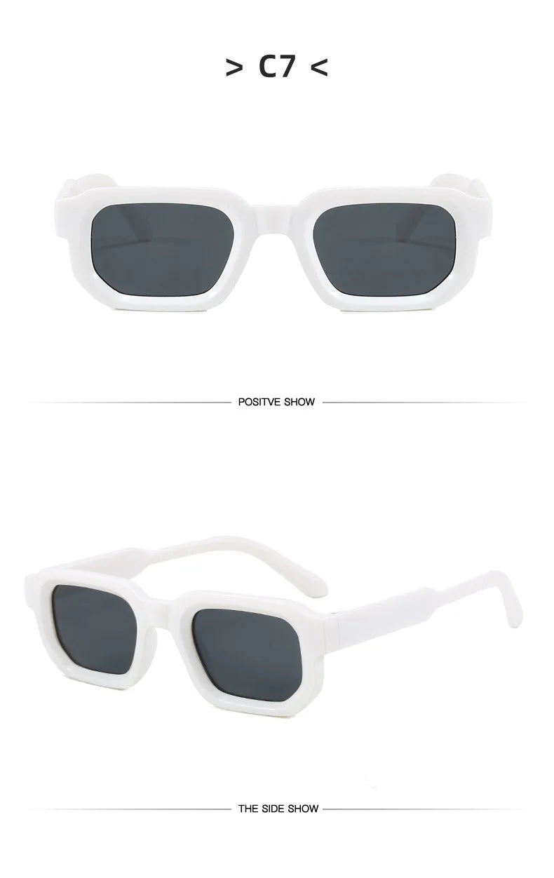Vintage Rectangle Sunglasses for Men & Women – Retro UV400 Luxury Brand Design Eyewear