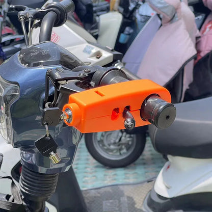 Mini Electric Vehicle Anti-Theft Lock Set – Bicycle & Scooter Security System with Brake Handlebar Grip, Throttle Lock & Cycling Horn for Motorcycle Safety