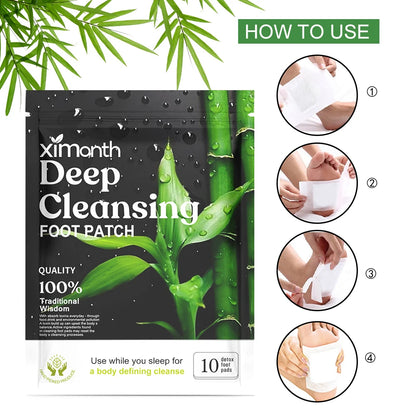 10PCS Herbal Detox Foot Patches – Deep Sleep & Stress Relief | Natural Foot Care Stickers for Body Detox & Relaxation