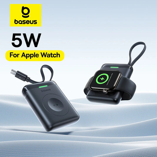 Baseus Magnetic Apple Watch Charger - 5W USB-C Wireless Charging Cable for Watch Series S1-S10, SE, SE2 & Ultra 2