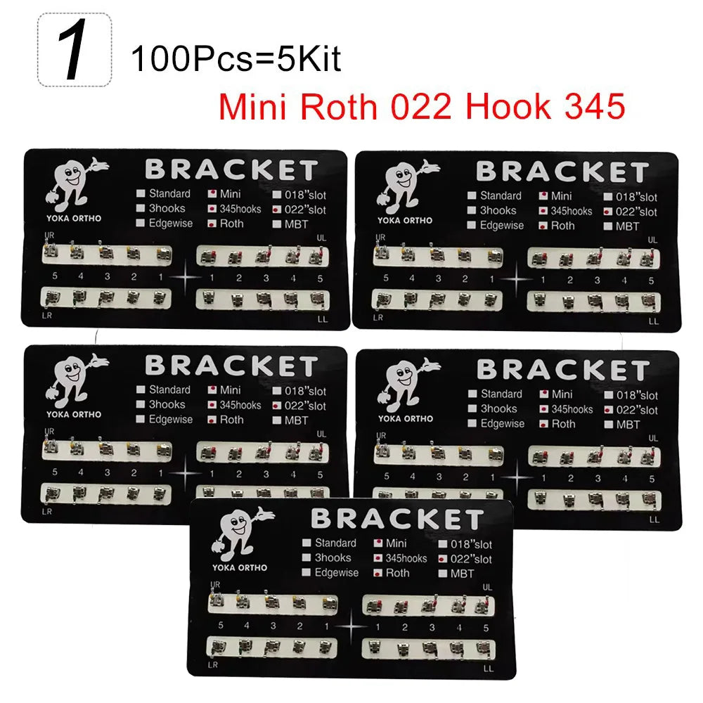 PIORPOY 20PCS Orthodontic Brackets - Mini Roth/MBT 022 Dental Braces Hooks & Treatment Materials