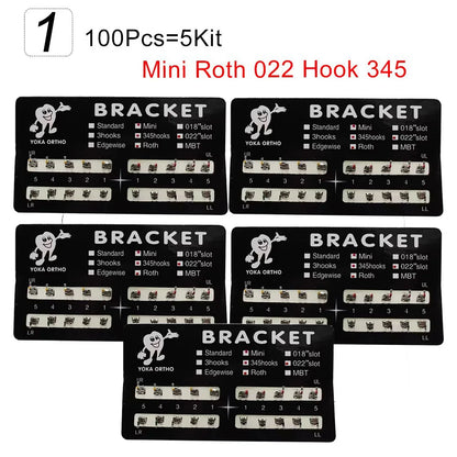 PIORPOY 20PCS Orthodontic Brackets - Mini Roth/MBT 022 Dental Braces Hooks & Treatment Materials
