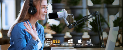 Maono PD200X XLR/USB Dynamic Microphone – Metal Gaming & Streaming Mic with Tap-to-Mute and Gain Control