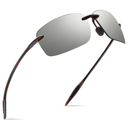 MAXJULI Polarized Sunglasses for Men & Women - Designer Fashion, Rimless Sports & Driving Eyewear (MJ8009)