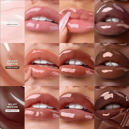 Gisou Autumn/Winter Limited Edition Lip Oil Gloss — Long-Lasting Moisturizing, Plumping & Exfoliating Milky Mocha Lip Care