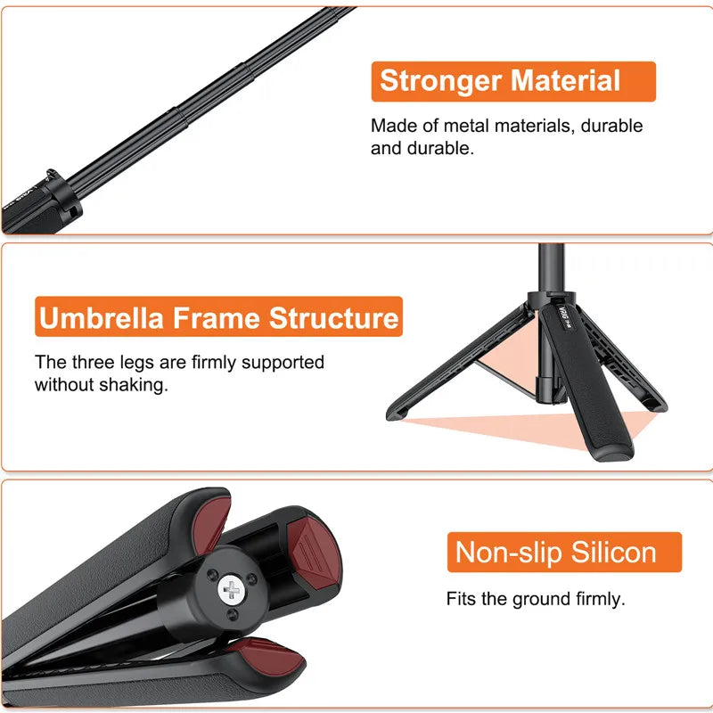 Selfie Stick Tripod – Extendable Stand Handle for GoPro 13-8, Insta360 X4, DJI OSMO Action 5/4/3 Accessories