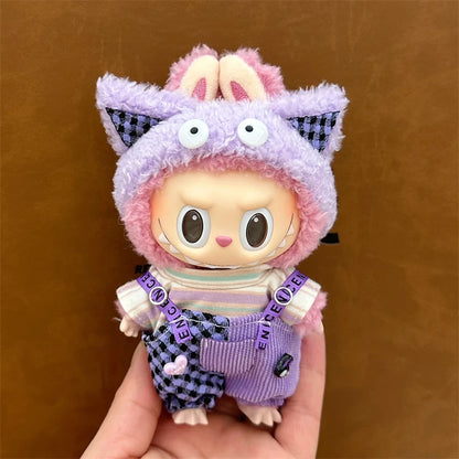 Labubu V1 V2 15/17cm Doll Clothing Set — Fashion Hoodie & Pants Korean Idol Style DIY Accessories Gift