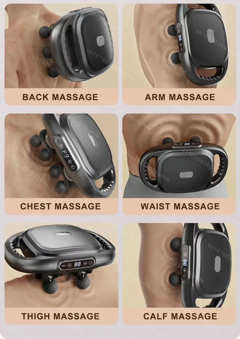 Fascia Massage Gun with 12/8 Heads — Electric Deep Tissue Muscle Relaxation Gun, High-Frequency Back & Body Massager