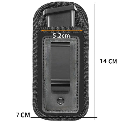 Single/Double Concealed Magazine Pouch – IWB Mag Holster for 9mm/.40/.45/.380/.357, Outdoor Waist Carry Case for Knife & Flashlight