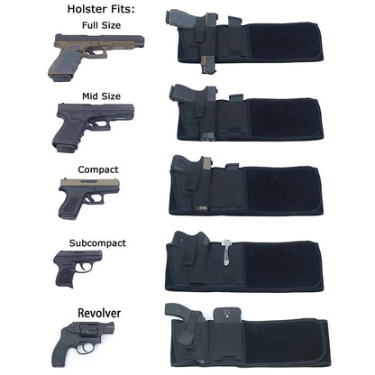 Tactical Hidden Belly Gun Holster – Portable Concealed Carry Waistband Belt for Outdoor Hunting, Shooting & Defense