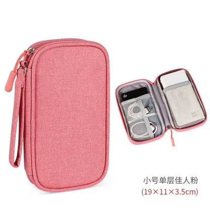 Portable Waterproof Cable Organizer Bag — Oxford Cloth Storage Case for Power Banks, Earphones & Digital Cables