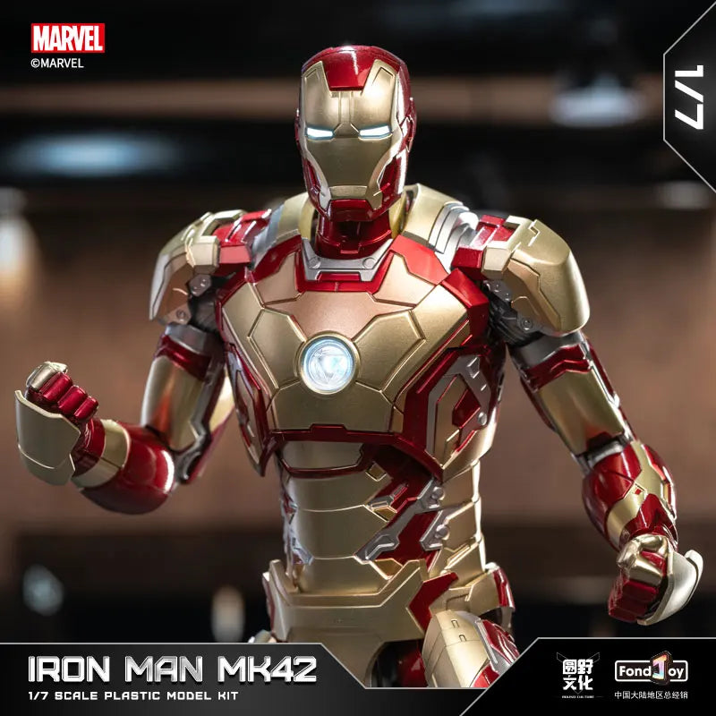 1:7 Scale FondJoy Iron Man Action Figure - MK42, MK43, MK5, MK6, MK7 DIY Tony Stark Legend Collection, Anime Model Gift for Kids