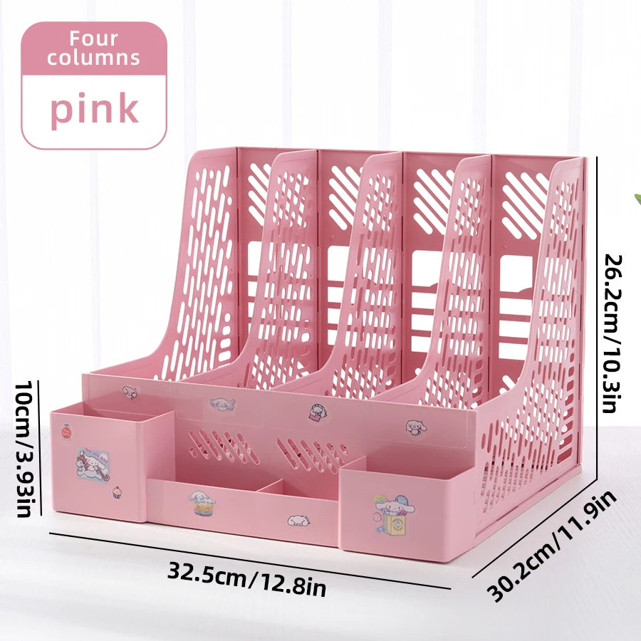 Multi-Color File Rack Folder Storage Box, Desktop File Box, Multi-Functional File Basket, Multi-Layer Shelf, Office Bookshelf Organizer