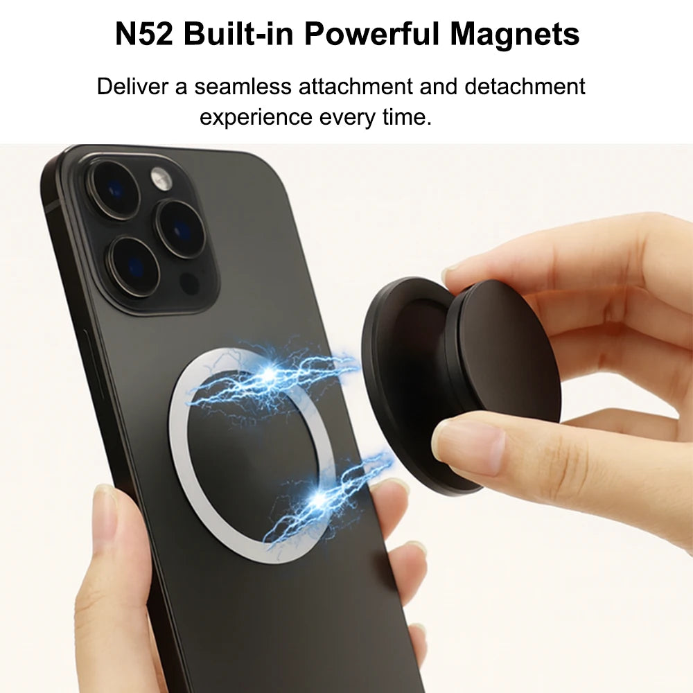 MagSafe Magnetic Phone Grip and Stand - Collapsible Grip Holder for Smartphones, Tablets, and Kindle Devices