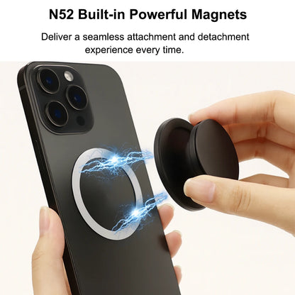 MagSafe Magnetic Phone Grip and Stand - Collapsible Grip Holder for Smartphones, Tablets, and Kindle Devices