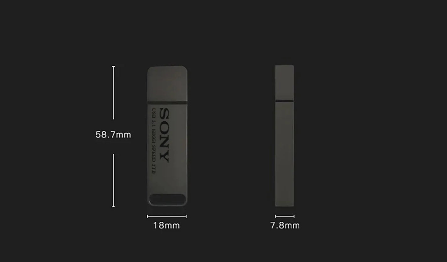 SONY High-Speed PenDrive – 2TB, 1TB, 512GB, 256GB USB Flash Drive for Xiaomi Phones, Portable Metal USB Stick