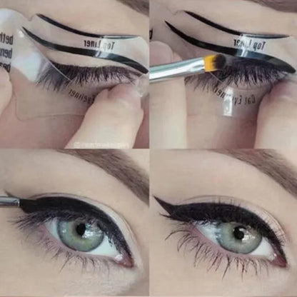 Eyeliner Stencils Set - Winged Eyeliner Shaping Template & Eyebrow Card for Eye Makeup Tools
