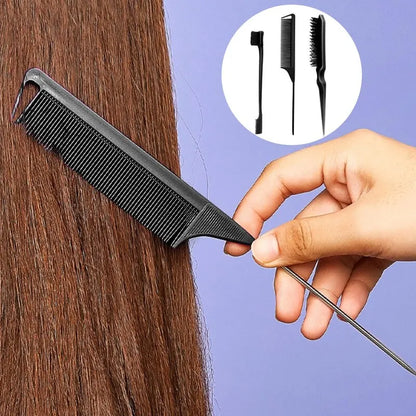 Hair Styling Comb Set - Double-Headed Brush with Special Pointy Tail for Updos, Barber Makeup, Children's Hair - Salon Tools