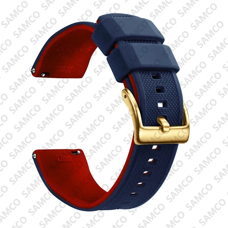 Quick-Release Silicone Watch Band - 18mm, 20mm and 22mm Rubber Replacement Strap for Huawei, Samsung Galaxy and Garmin Watches