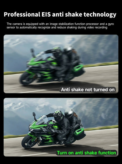 JIUYIN Dual Motorcycle Action Camera – 1080P Front & Rear DVR, Waterproof Dash Cam with WiFi