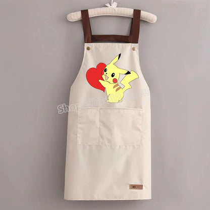 Pokémon Pikachu Waterproof & Oil-Resistant Apron — Durable Kitchen Cooking Workwear for Adults
