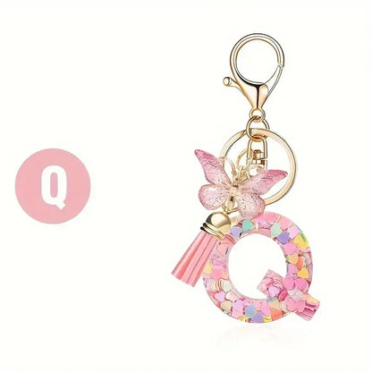 A-Z Letter Keychain - Personalized Metal Initial Pendant for Women, Car Keys & Bag Accessories