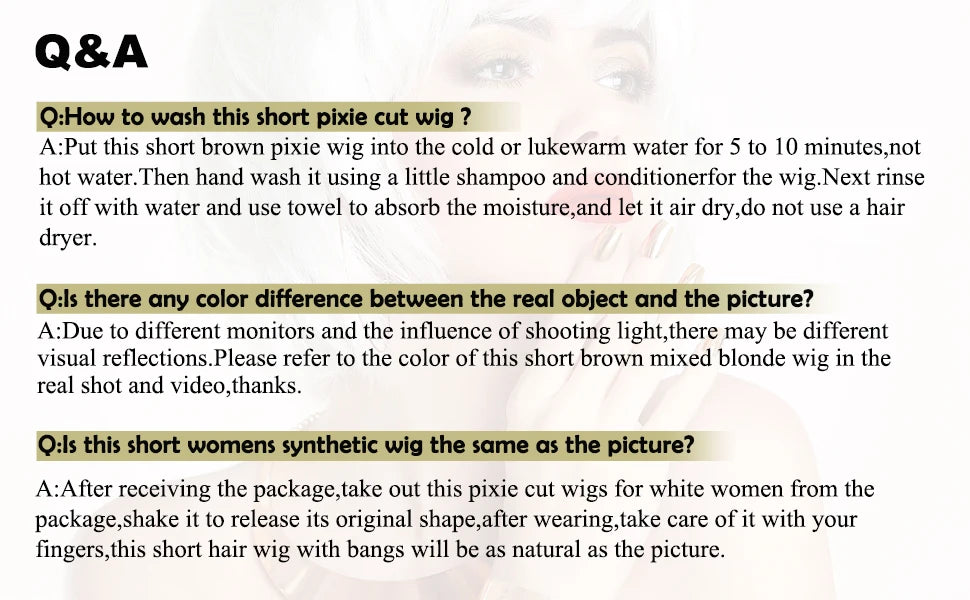 Light Blonde Mixed Off-White Pixie Cut Wig for Women – Bangs with Kanekalon Human-Hair-Like Texture, Natural Layered Hair