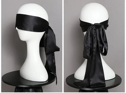 Silk Eye Sleep Mask — Satin Ribbon Blindfold, Cute & Sexy Eye Cover for Women, High-Quality Gift Surprise
