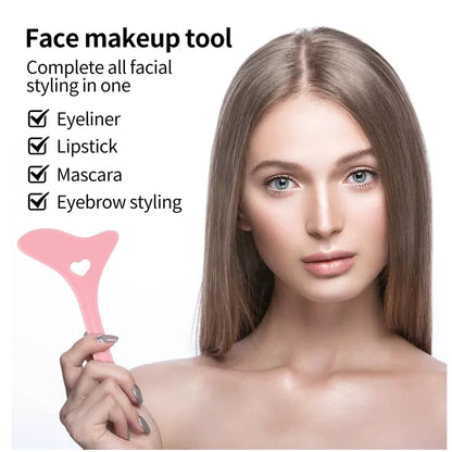 Multi-Functional Eyeliner Stencil Wing Tips - Silicone Makeup Aid for Mascara, Lipstick, and Eyeliner - Reusable Makeup Tools for Precision
