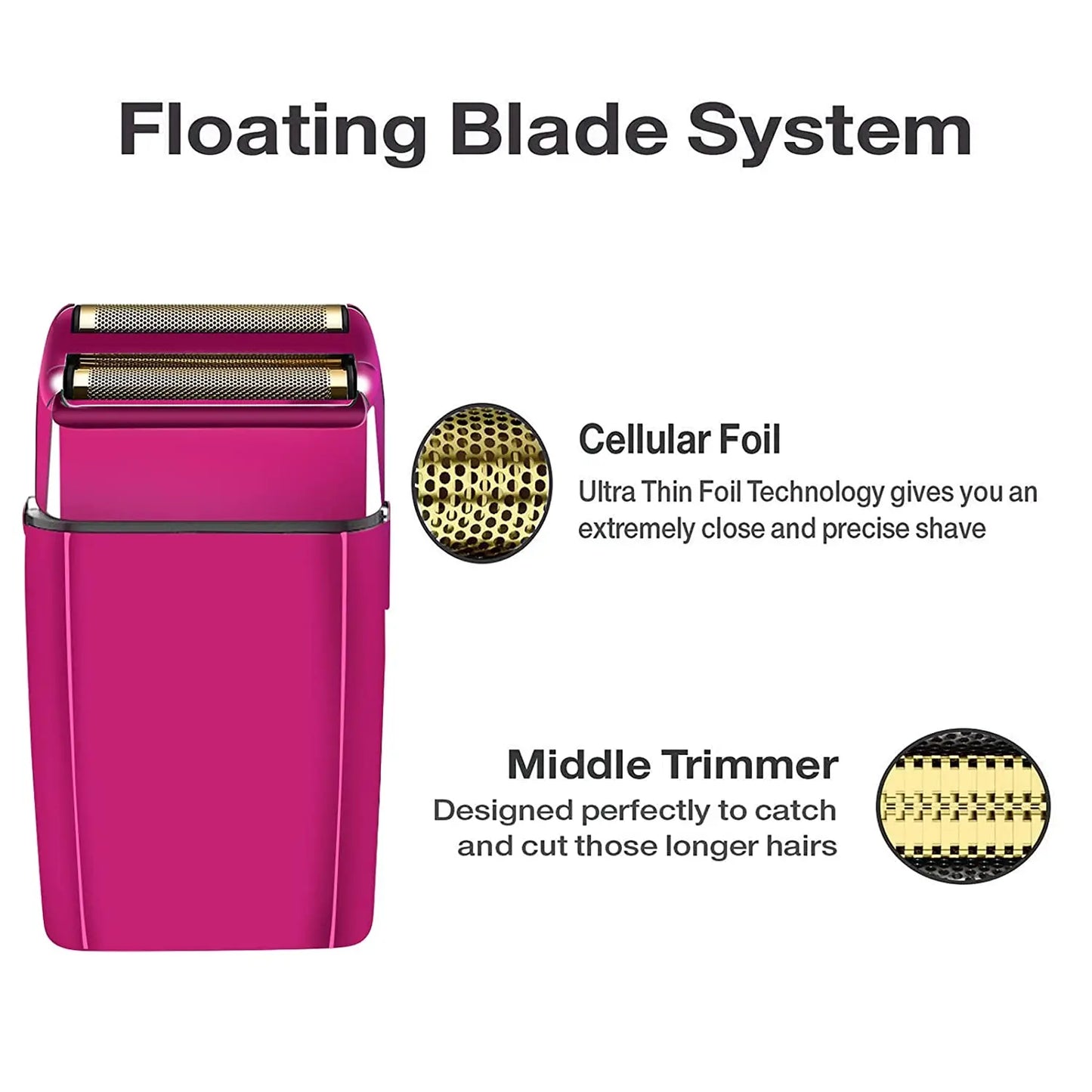 Professional Replacement Foil & Blade Set for BaByliss PRO FXFS2 Cordless Double Foil Shaver – Gold Barber Shaver Parts
