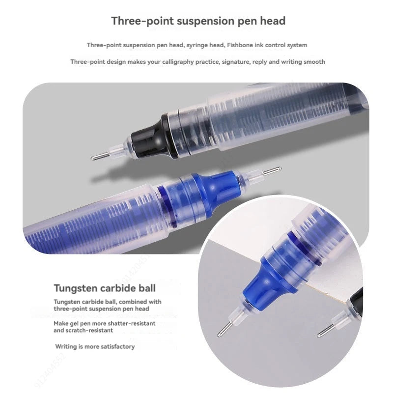 3–5Pcs Quick-Drying Gel Ink Pens 0.5mm – Large Capacity Smooth Writing Pens Black & Blue Ink for School, Office & Stationery Use