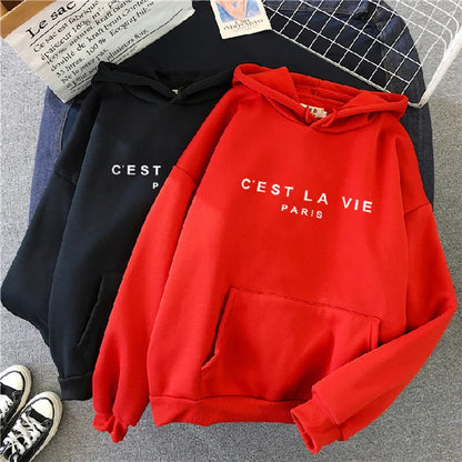 Women's Casual Print Loose Hoodie – Spring Long-Sleeve Harajuku Pullover Sweatshirt, Streetwear Style