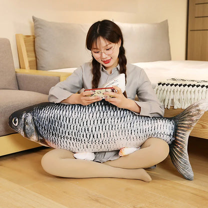 3D Goldfish Plush Pillow - Soft Realistic Carp Stuffed Animal Cushion Toy Gift