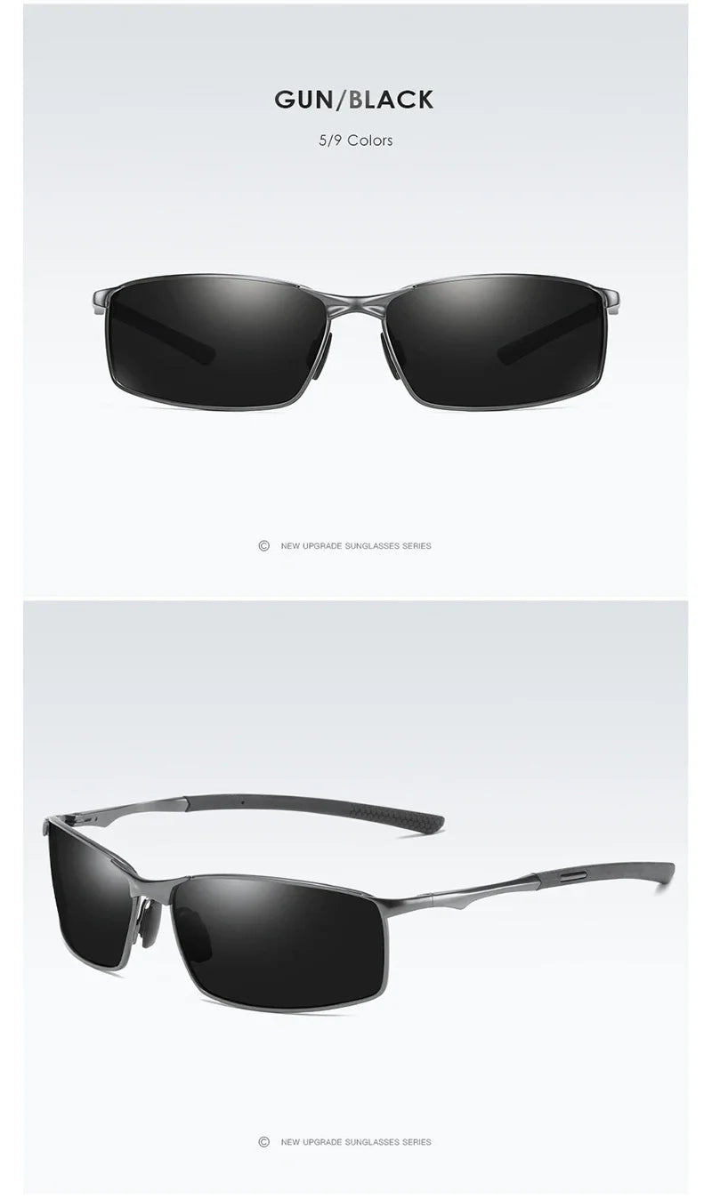 Aoron Polarized Sunglasses — Unisex Driving Mirror Sun Glasses with Metal Frame & UV400
