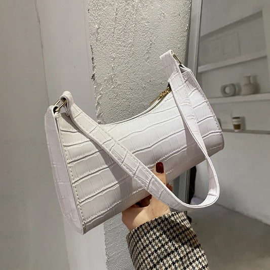 Retro Alligator Pattern PU Leather Handbag for Women – Small Shoulder & Clutch Tote Purse