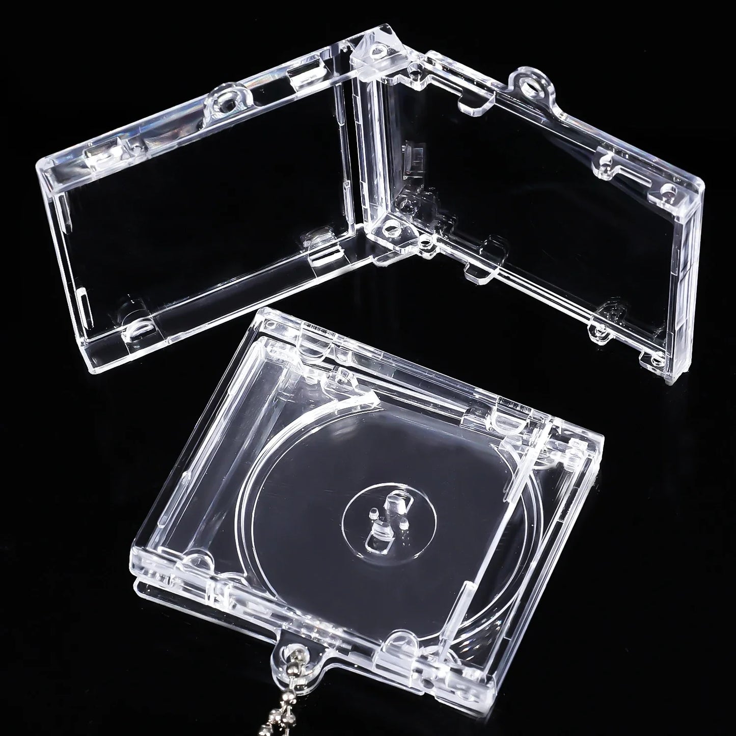 1/50pcs Clear Mini CD Case Pendant – DIY Commemorative Album Keychain & Backpack Hanging Decoration Keyrings