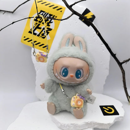 17cm Labubu POP MART Blind Box Doll Clothes – Cute Princess Dress with Suspenders Skirt (Clothes Only)