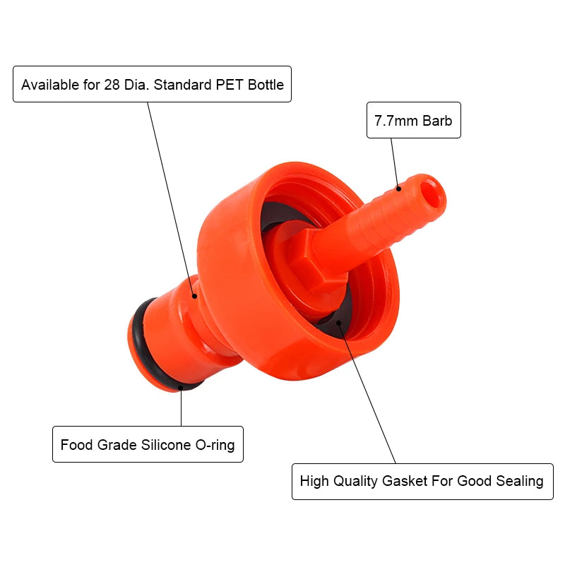 Home Brew Carbonation Cap & Line Cleaning Tool — Ball Lock Connector for Soda, Beer, PET Bottles