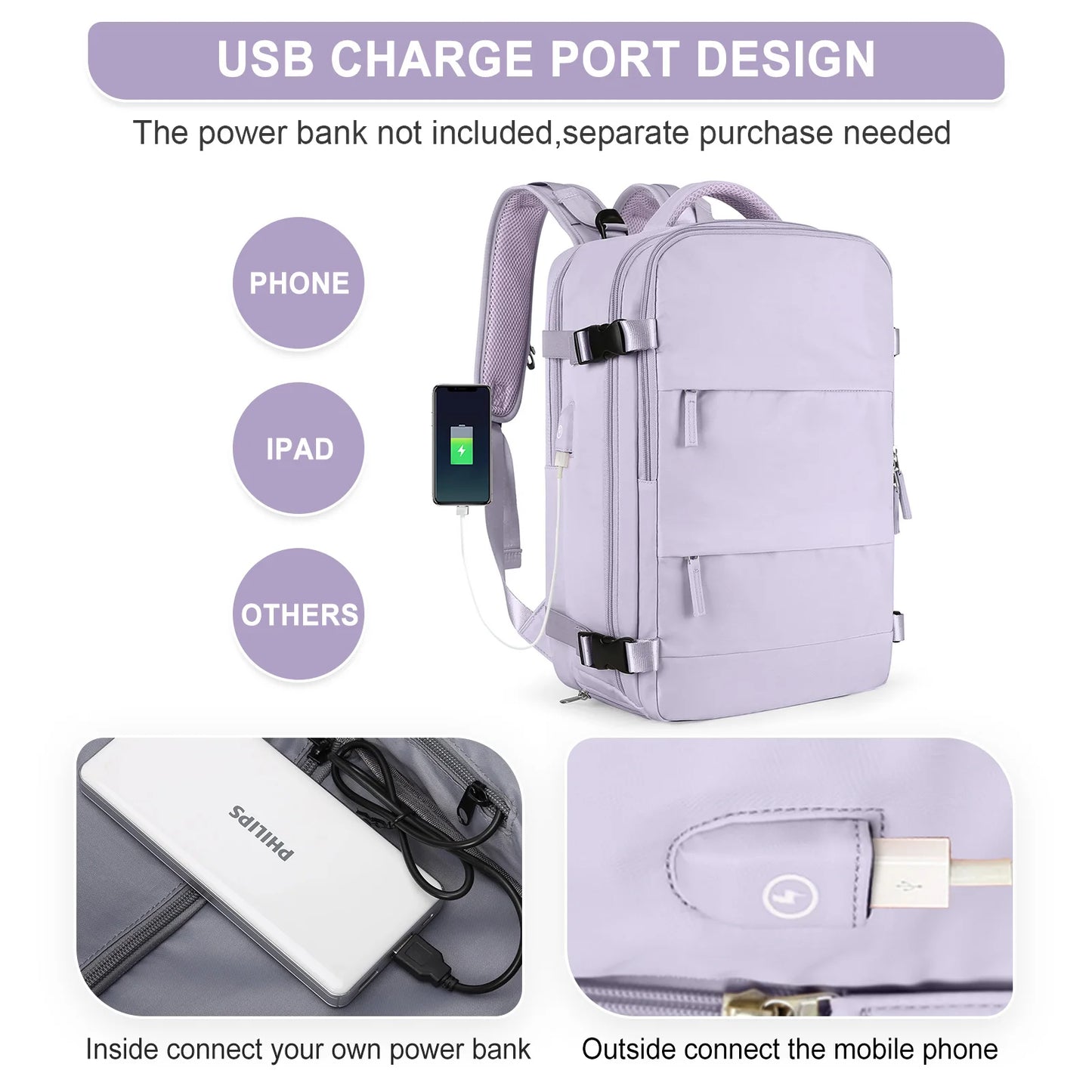 Women's Travel Backpack | TSA Laptop Carry-On | Flight Approved | College Nurse Bag Casual Daypack