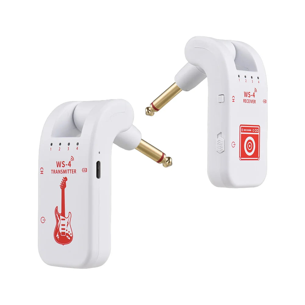 2.4G Wireless Guitar System – Transmitter & Receiver Set for Electric Guitar & Bass, 48K/16bit Real-Time Audio Transmission