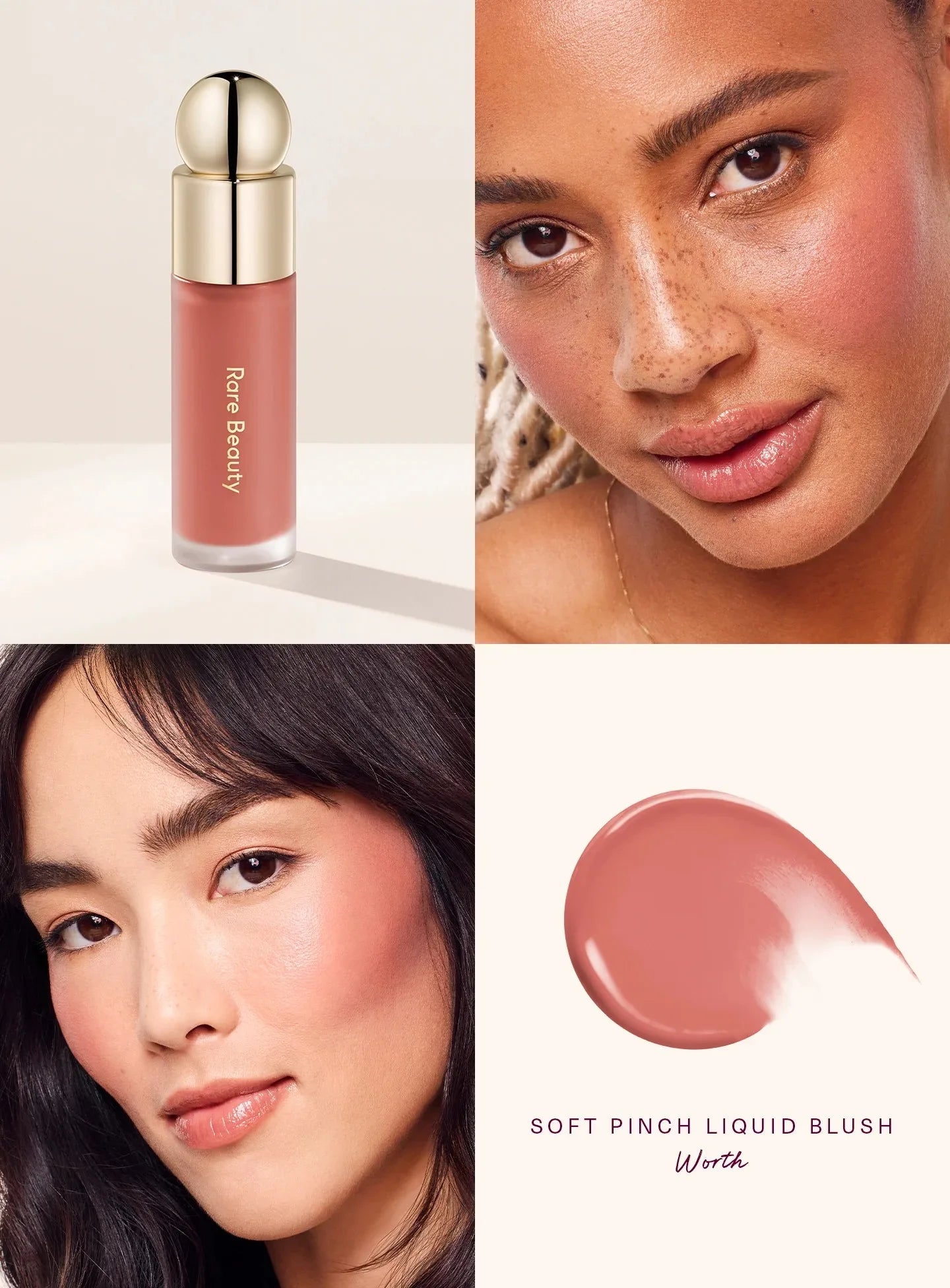 Rare Beauty Soft Pinch Liquid Blush – Long-Lasting Silky Smooth Buildable Flush Makeup, Seamless Matte Dewy Finish Cheek Color