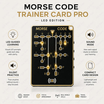 Portable Morse Code Trainer Card - Mini LED Electronic Code Learning & Practice Tool