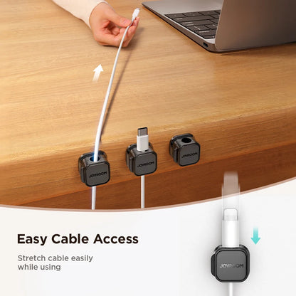 Joyroom Magnetic Cable Clips | Smooth Adjustable Cord Holder | Under Desk Cable Management Wire Keeper for Organized Cables