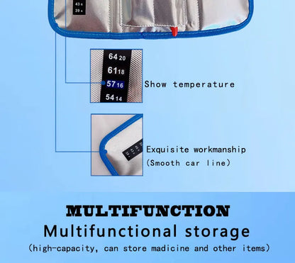 Medical Cooler Travel Pouch with 4 Ice Packs – EVA Insulin Pen Case & Drug Freezer Box for Diabetes Cooling Storage