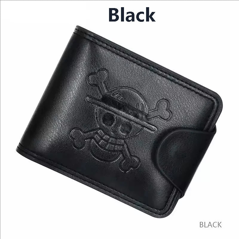 Anime One Piece Luffy Wallet – Men’s Short Multi-Card Straw Hat Pirates Wallet & Card Holder Purse, Gift Idea