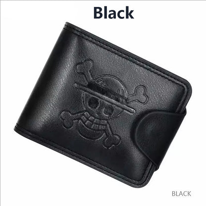 Anime One Piece Luffy Wallet – Men’s Short Multi-Card Straw Hat Pirates Wallet & Card Holder Purse, Gift Idea