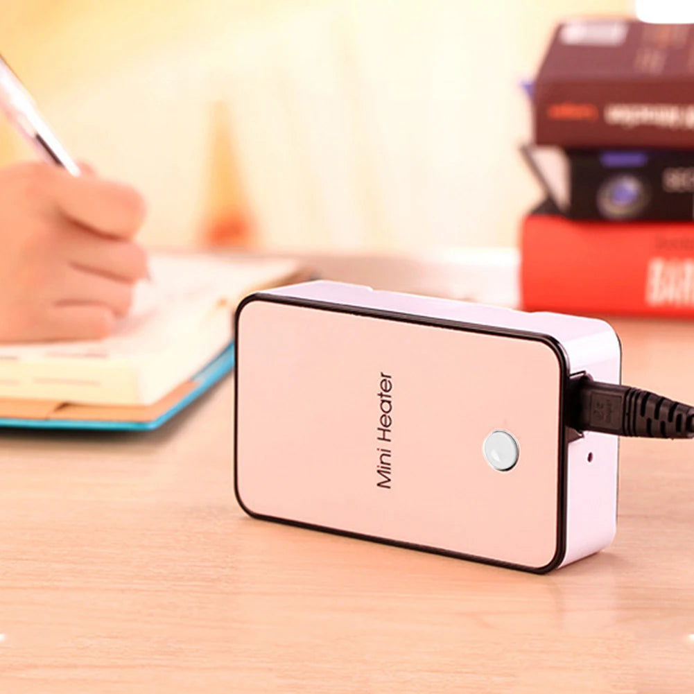 Portable Electric Desktop Space Heater - Mini Warm Air Fan, Hand Warmer & Compact Winter Heating for Home, Dormitory and Office Use