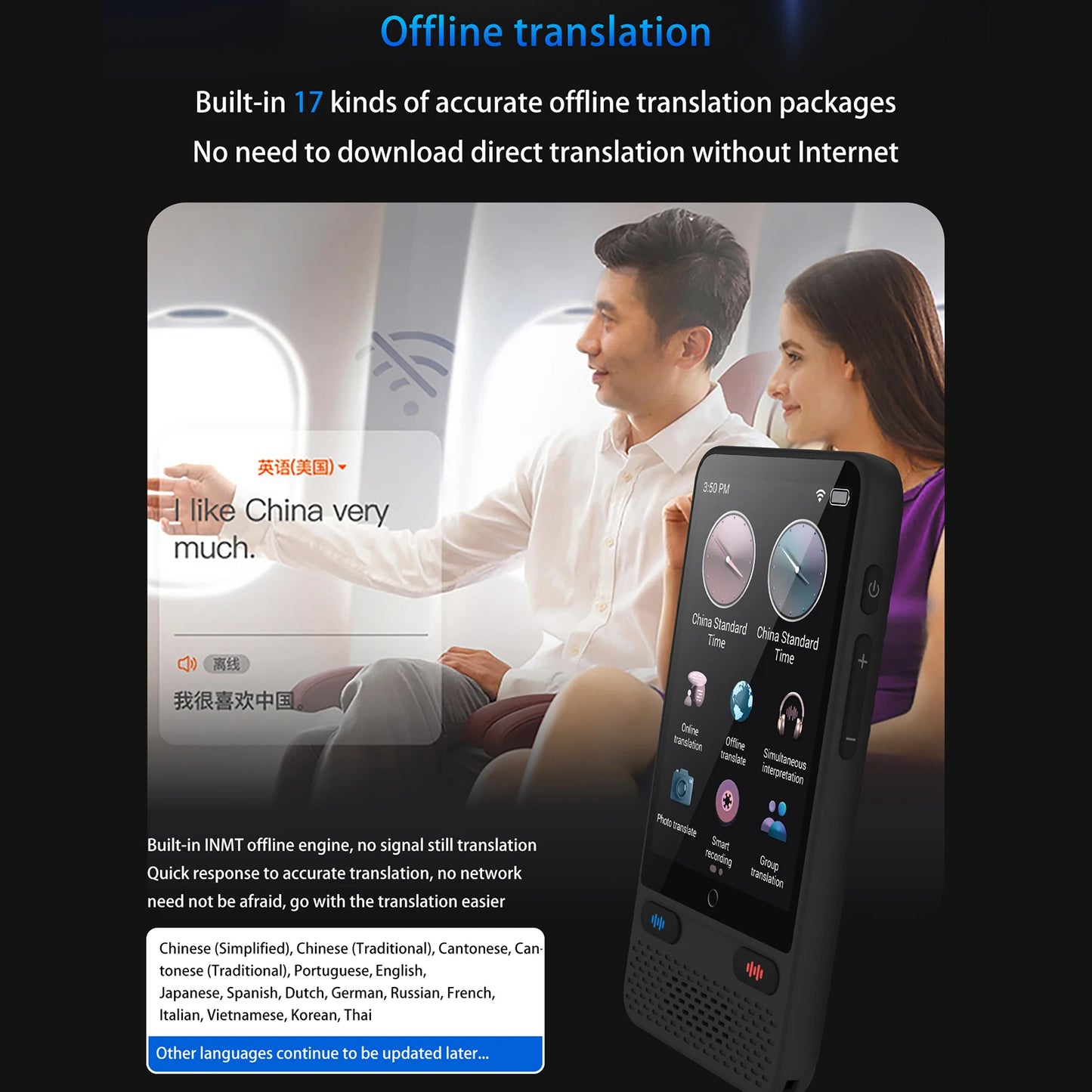 Portable S85 Language Translator Device – 138 Languages, Voice & Video Recording, Offline Translation Support